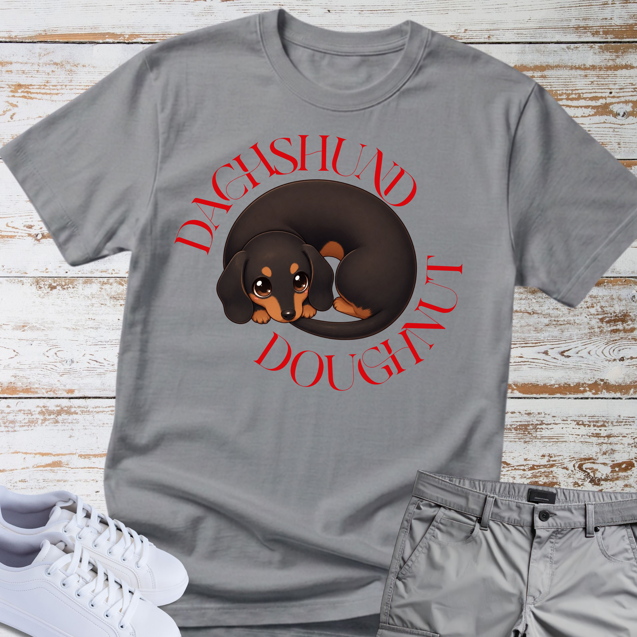 Sleeping Dachshund Doughnut T-Shirt