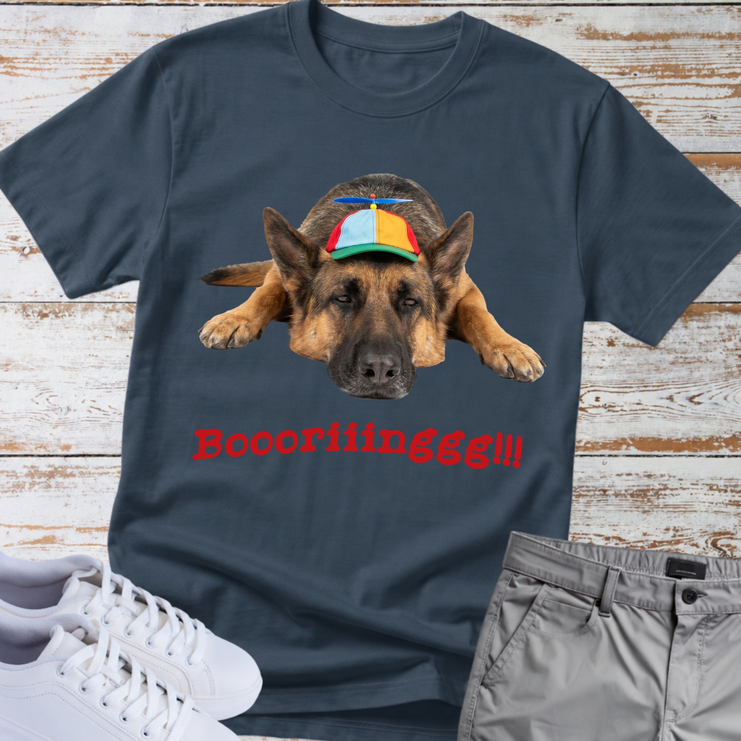 German Shepherd "Boooriinngg" T-Shirt
