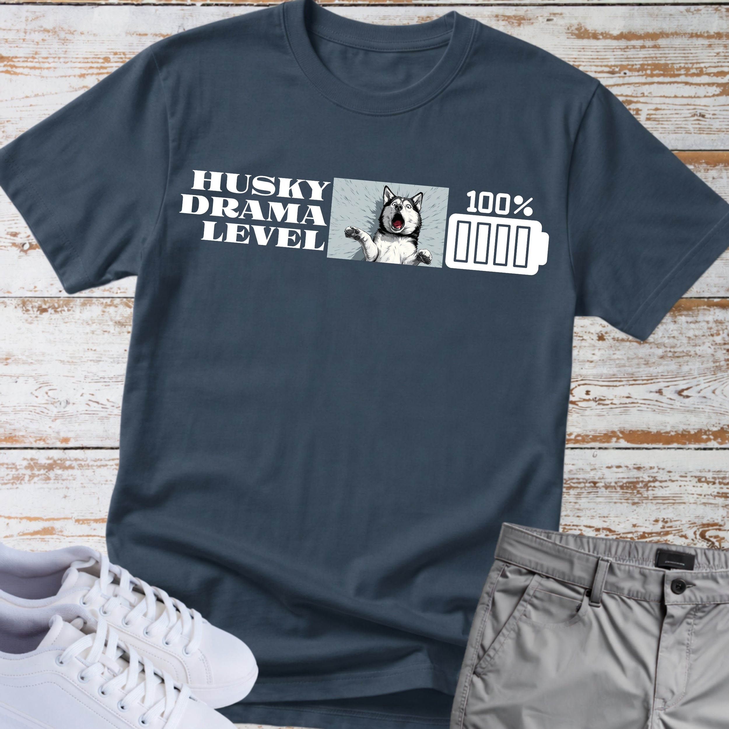 Husky Drama Level: 100% Siberian Husky T-Shirt