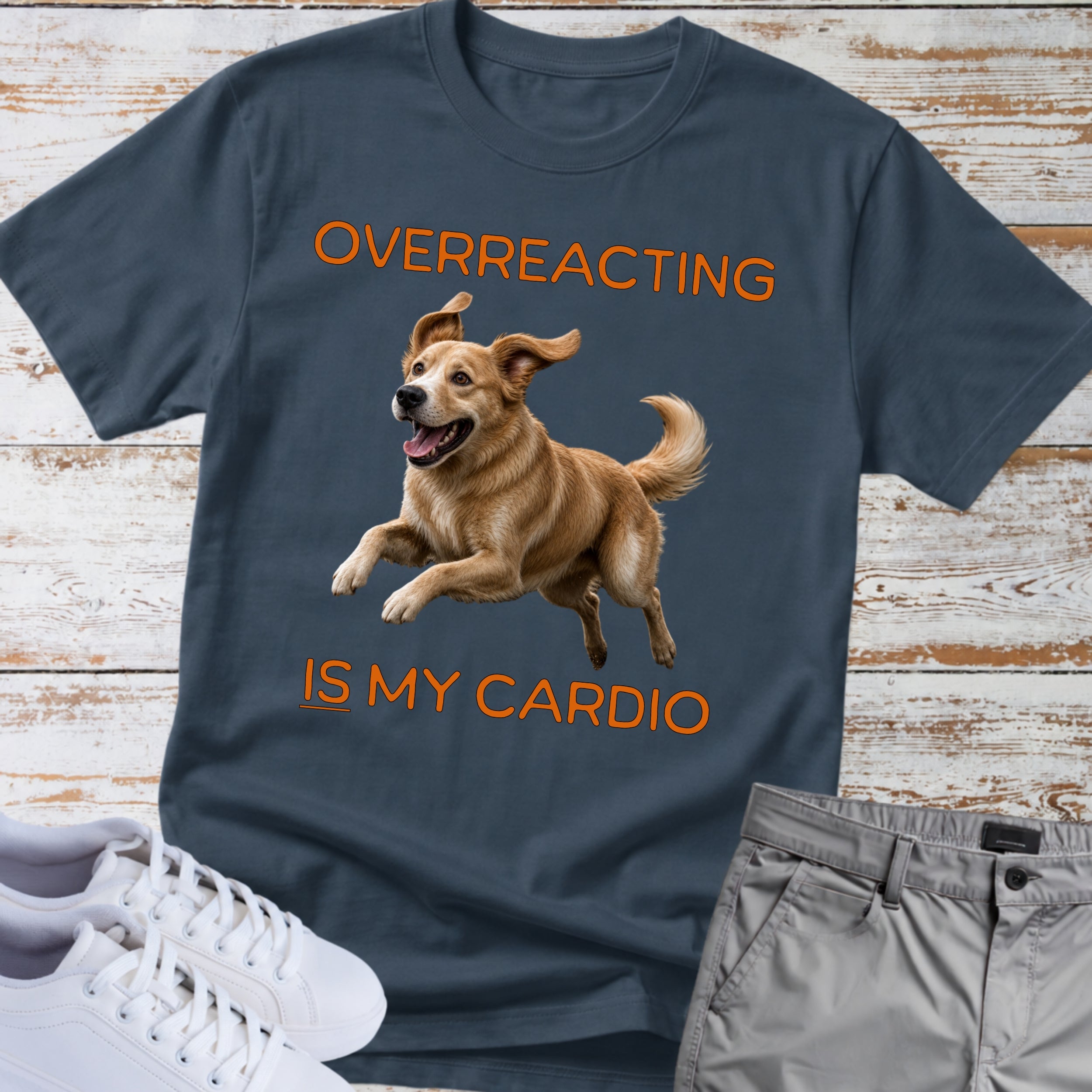 Golden Retriever "Overreacting Is My Cardio" T-Shirt