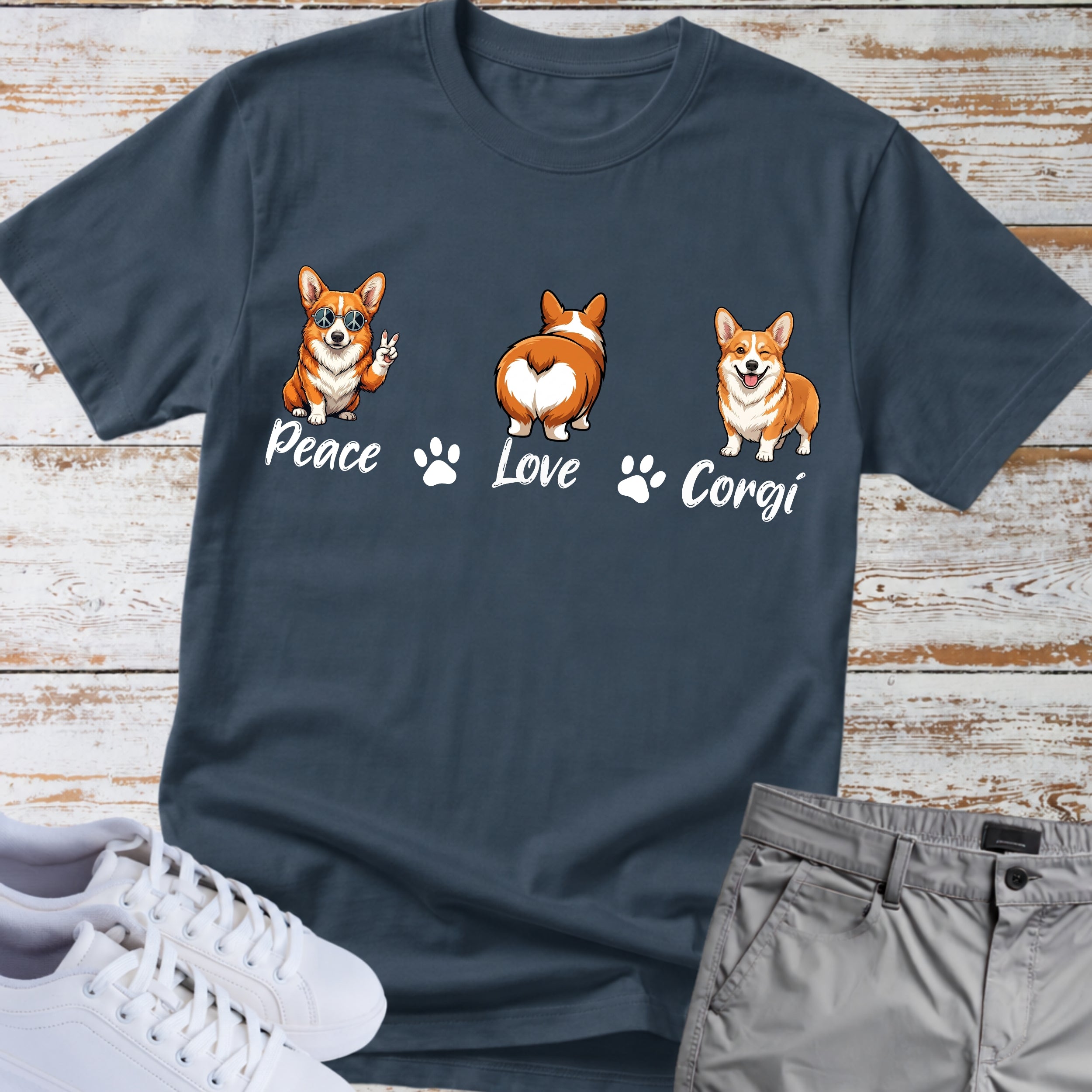 Peace Love Corgi T-Shirt