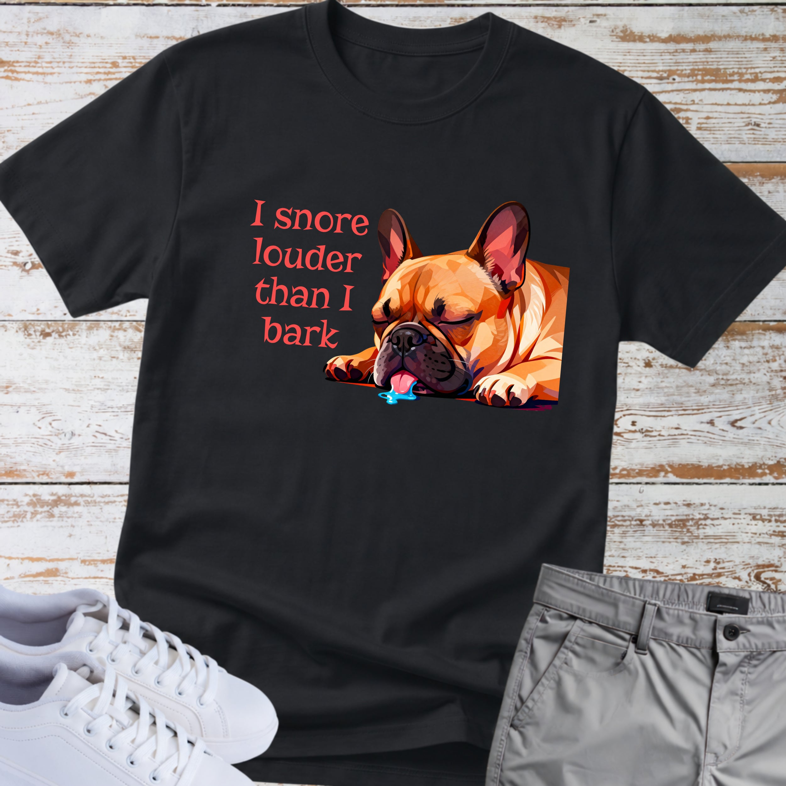 I Snore Louder Than I Bark French Bulldog T-Shirt