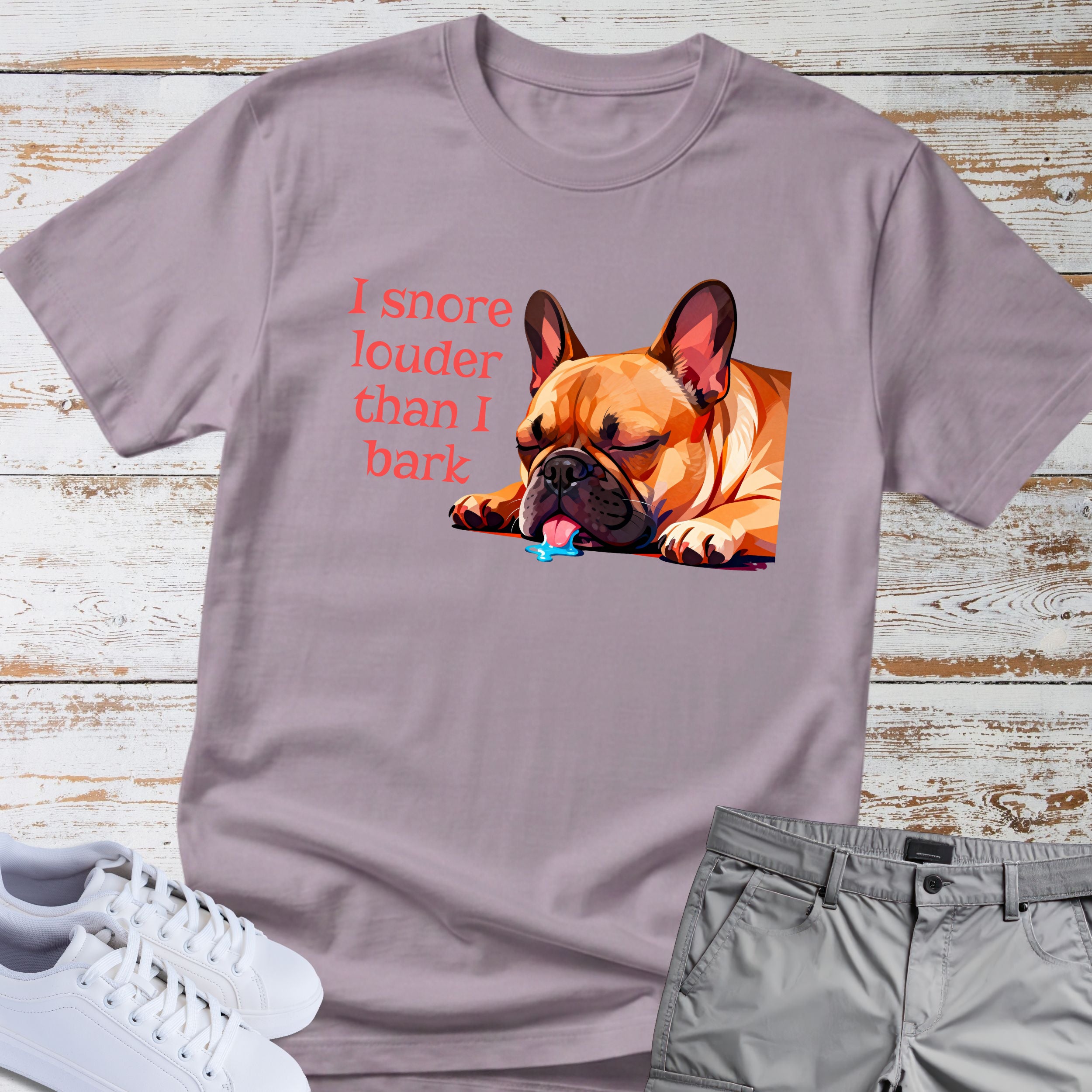 I Snore Louder Than I Bark French Bulldog T-Shirt
