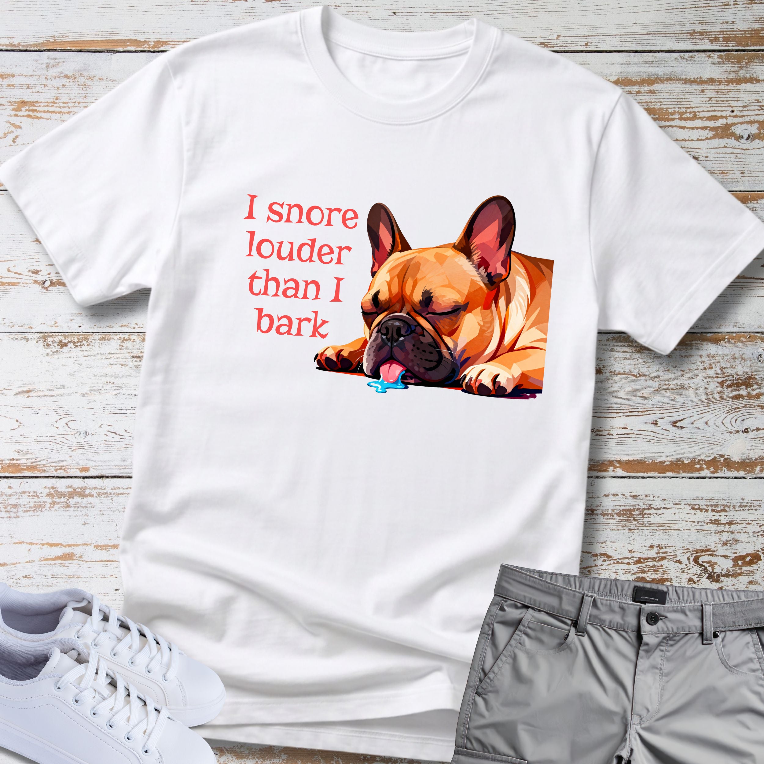 I Snore Louder Than I Bark French Bulldog T-Shirt