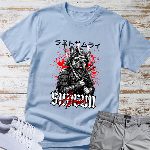 'Last Samurai' French Bulldog Japanese Text T-Shirt