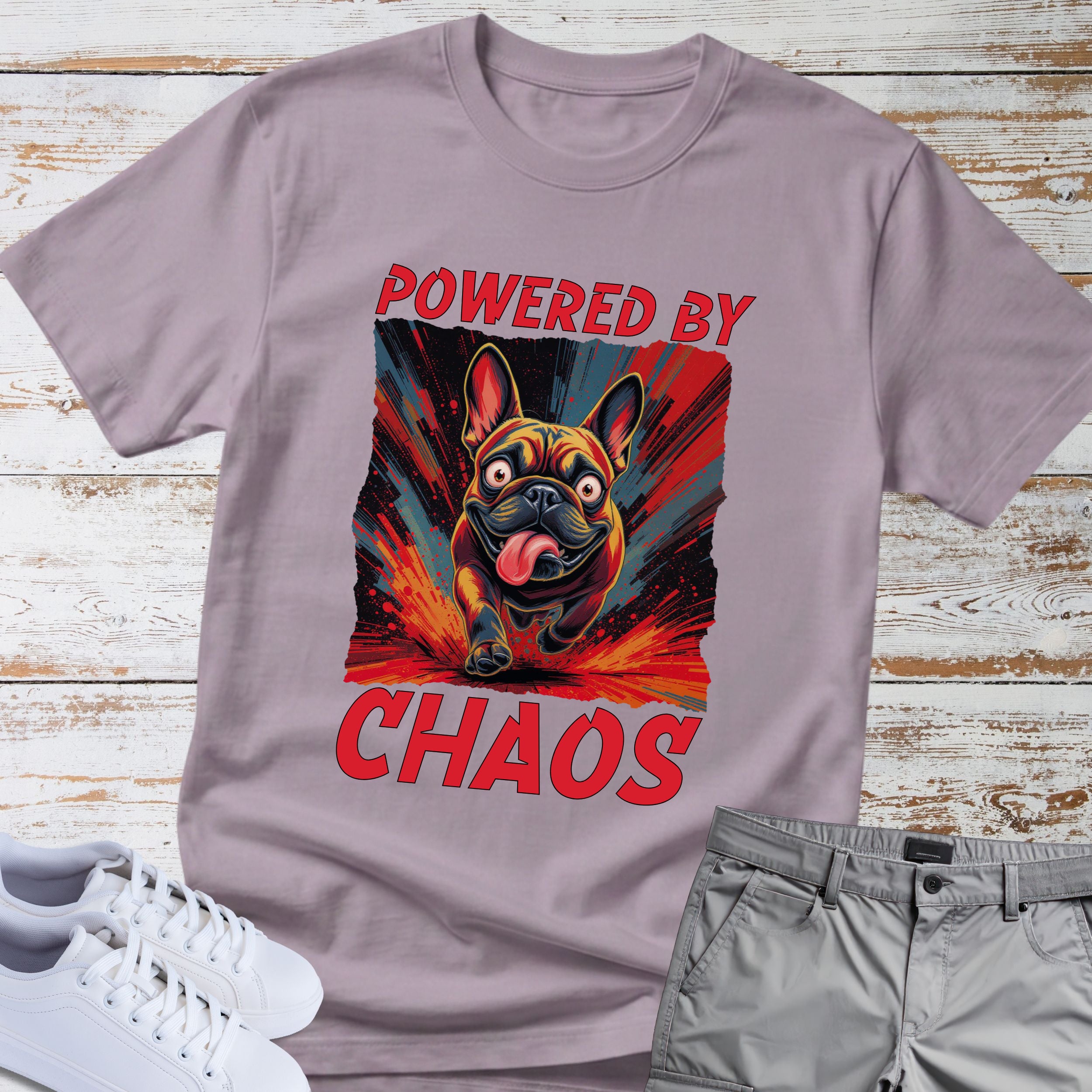 Powered by Chaos French Bulldog T-Shirt