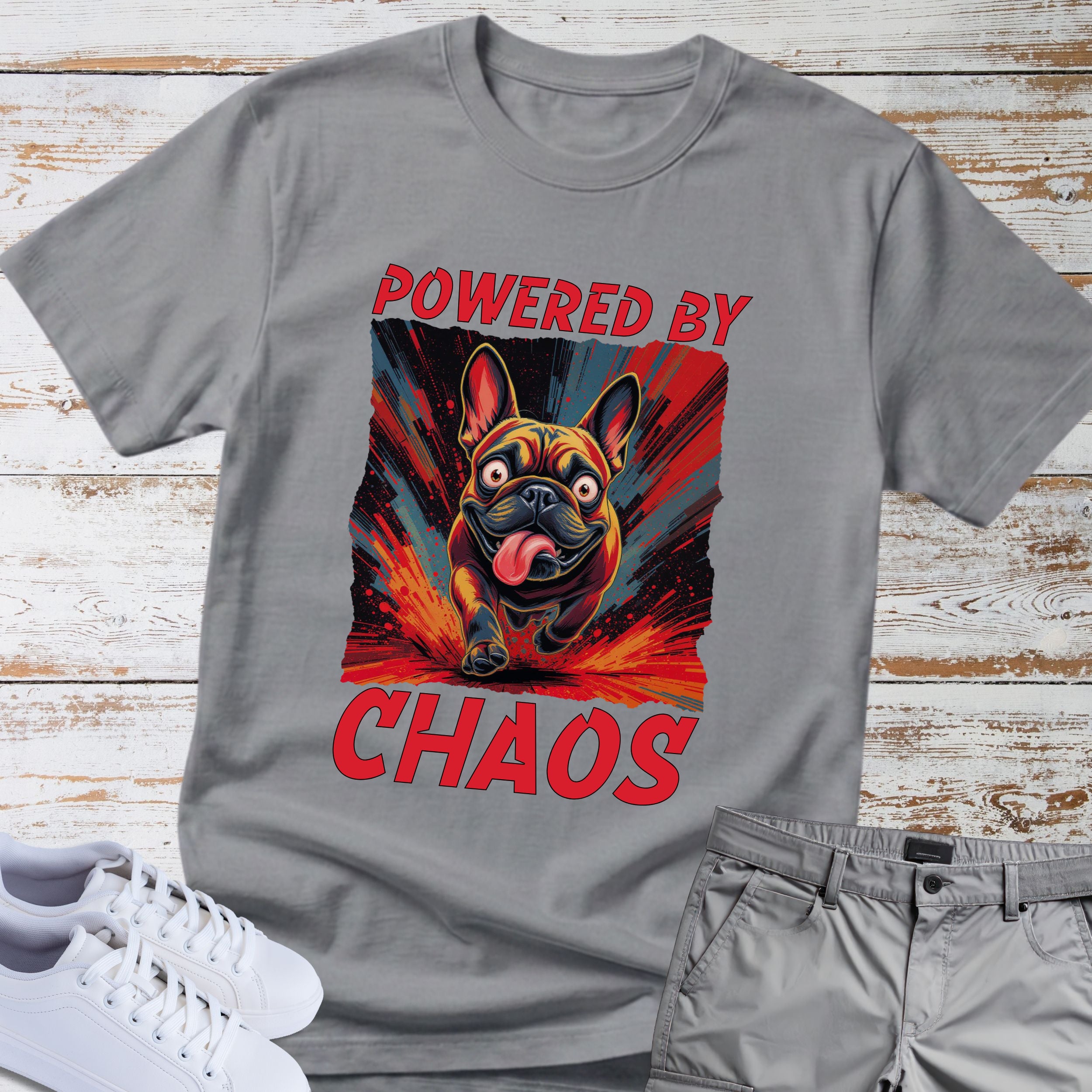 Powered by Chaos French Bulldog T-Shirt