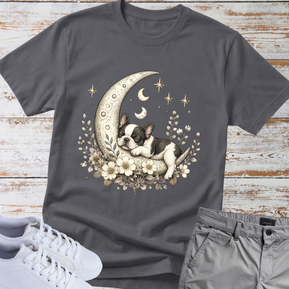 Moon - Whimsical Celestial Pup — French Bulldog Tee