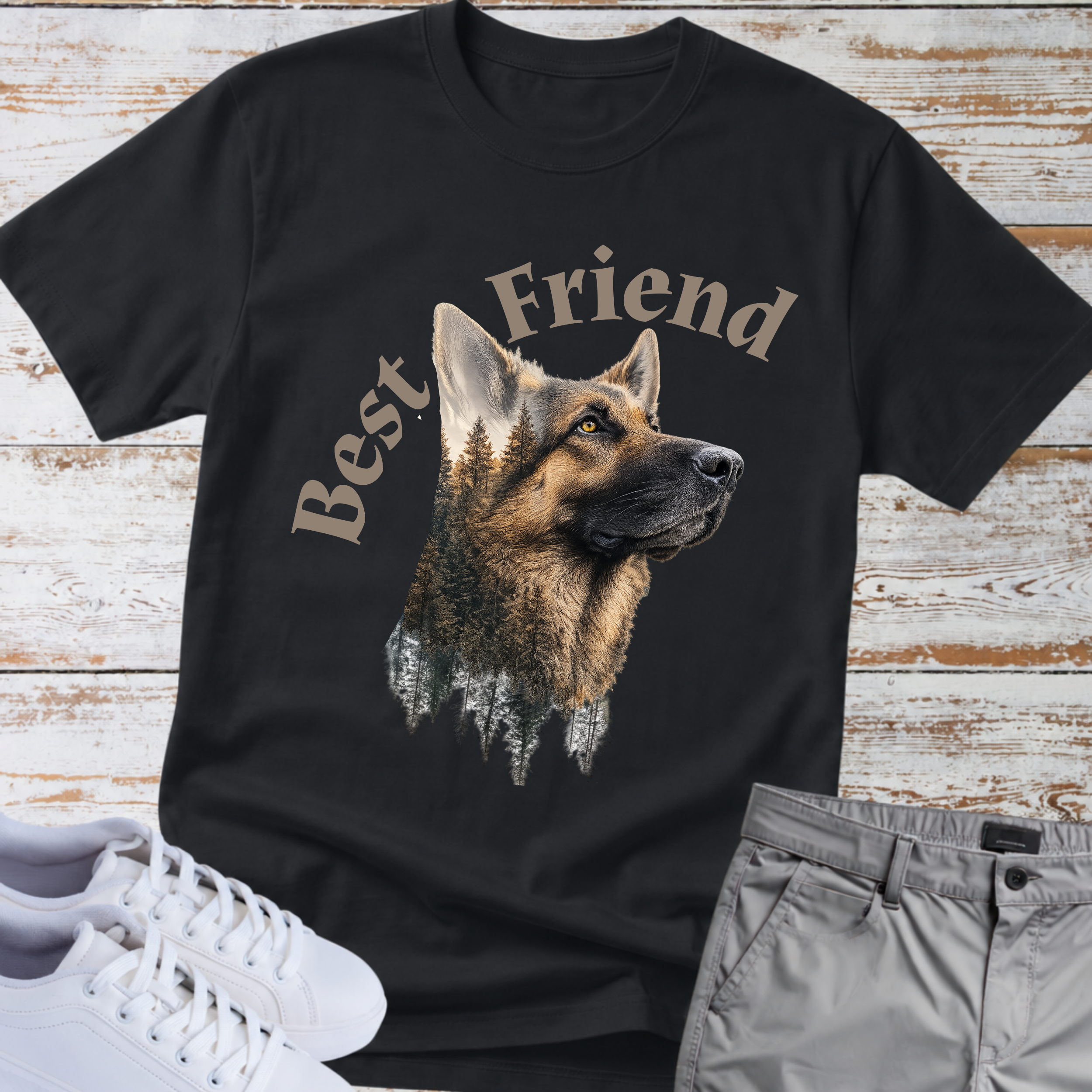 Best Friend German Shepherd Forest T-Shirt