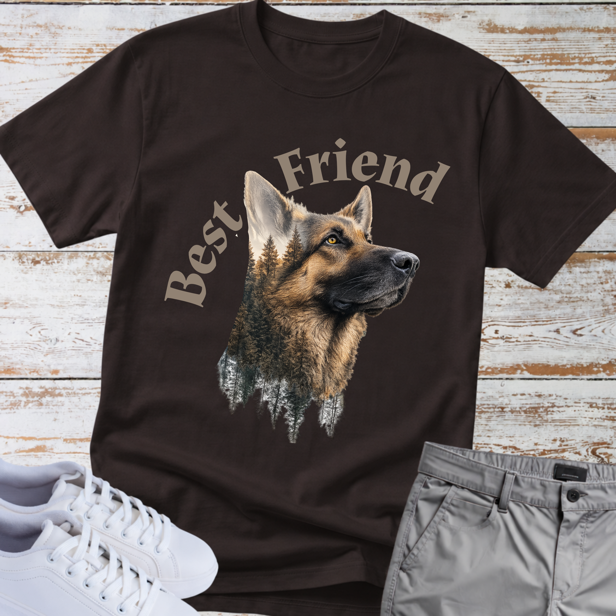 Best Friend German Shepherd Forest T-Shirt