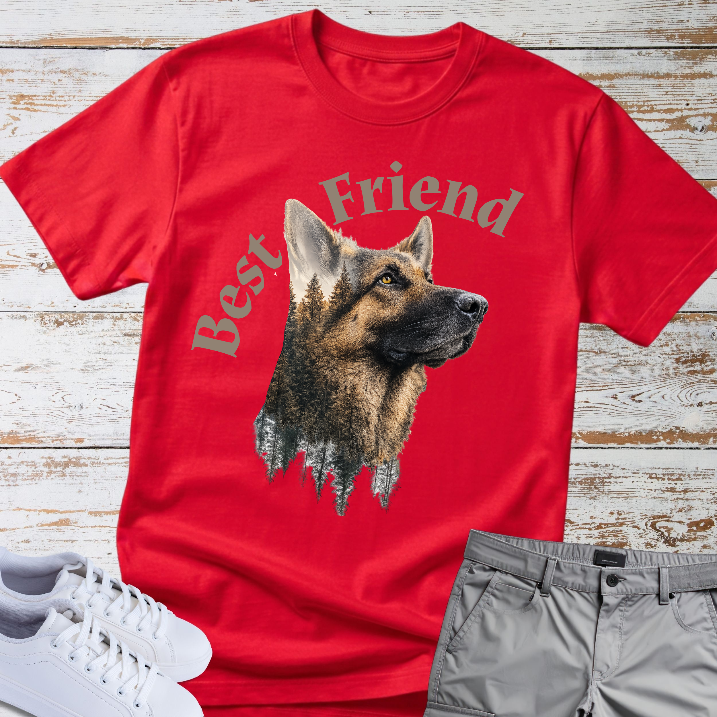 Best Friend German Shepherd Forest T-Shirt