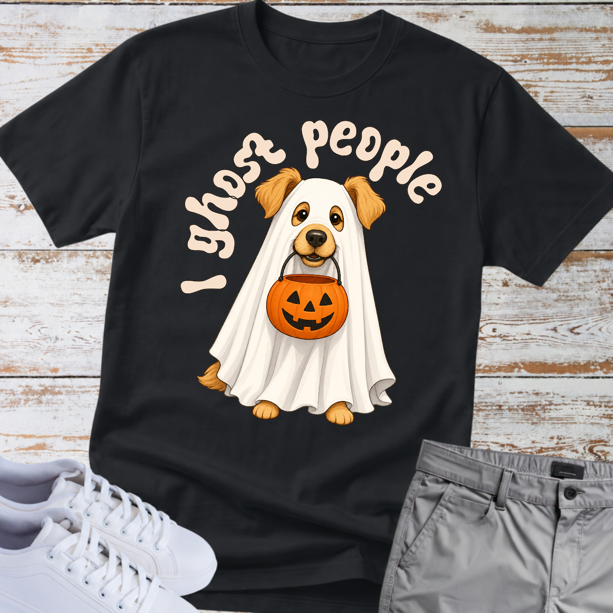 I Ghost People Halloween Golden Retriever T-Shirt