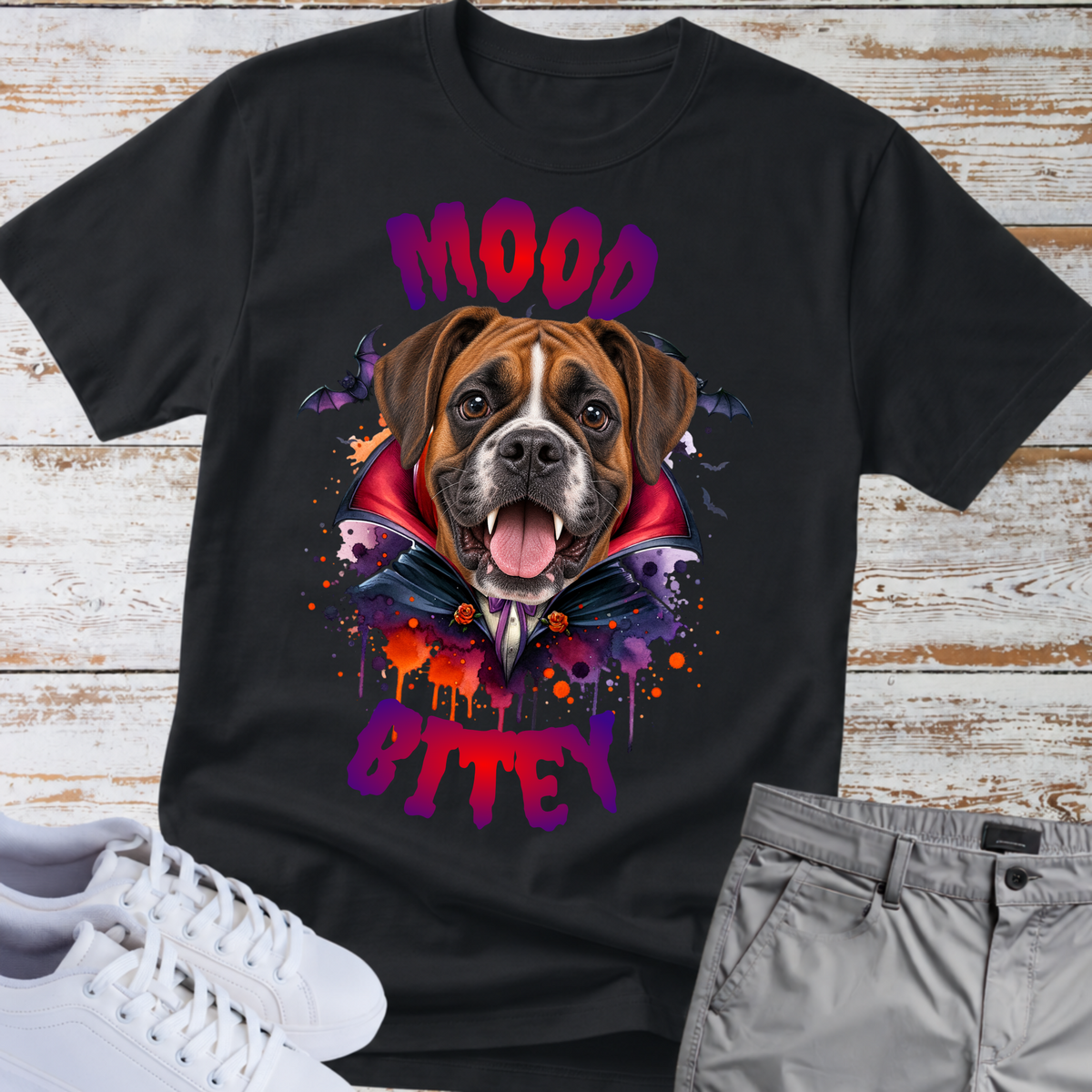 Halloween Boxer T-shirt | Mood Bitey 🧛‍♂️🐺