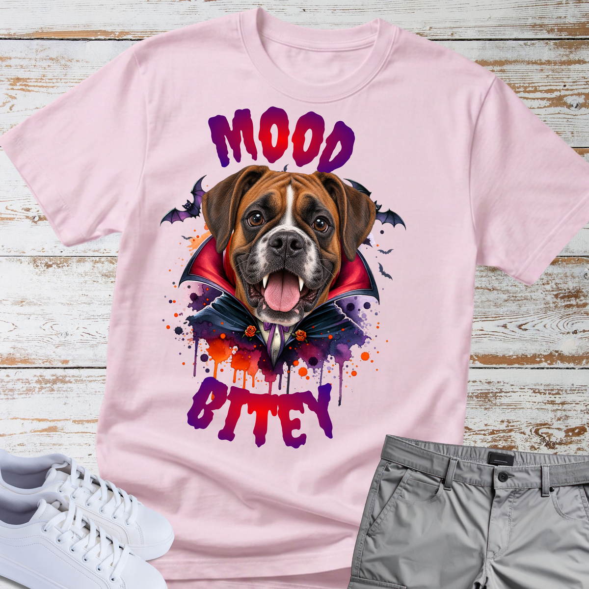 Halloween Boxer T-shirt | Mood Bitey 🧛‍♂️🐺