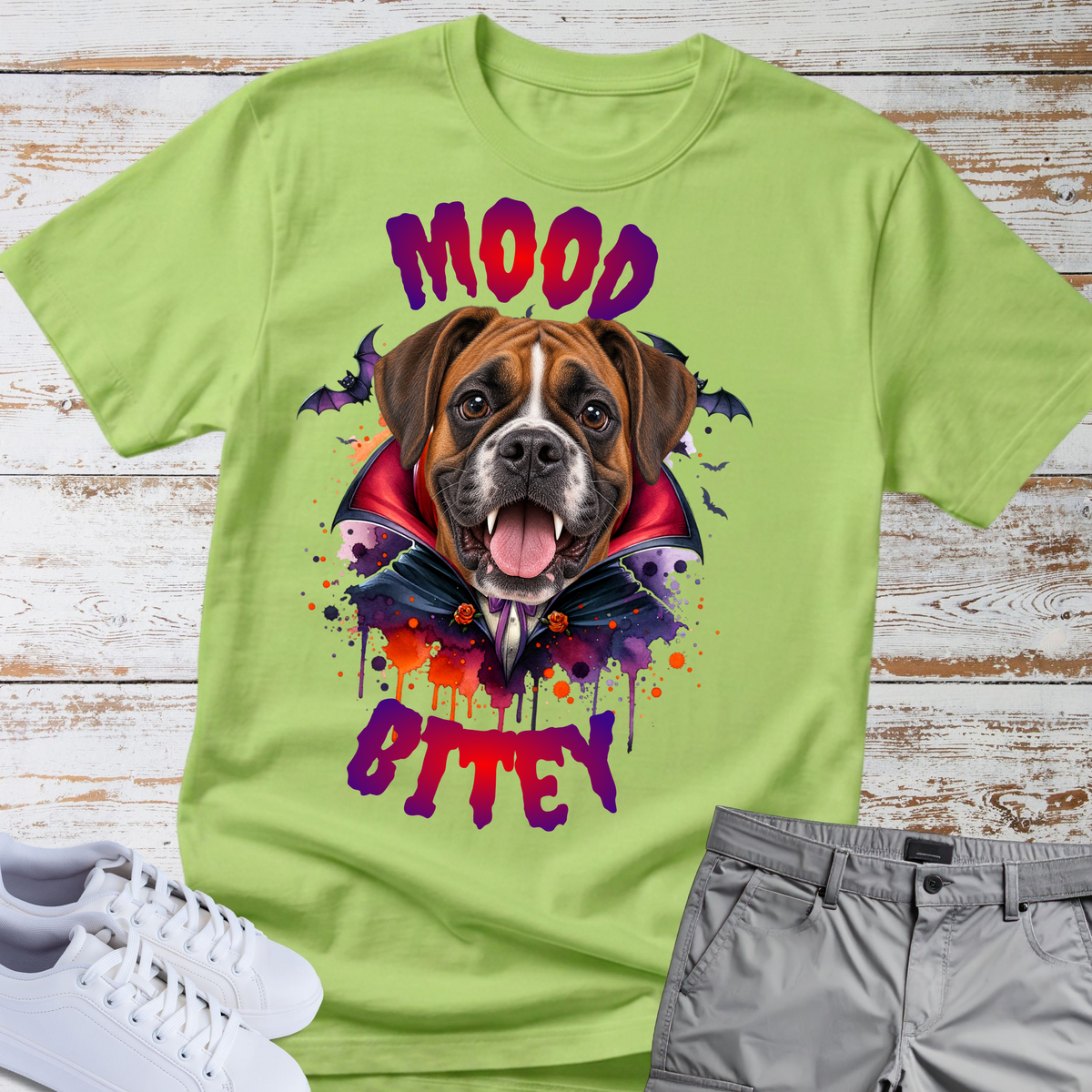 Halloween Boxer T-shirt | Mood Bitey 🧛‍♂️🐺