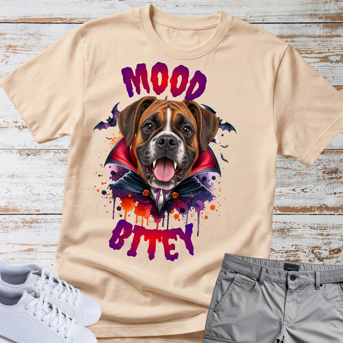 Halloween Boxer T-shirt | Mood Bitey 🧛‍♂️🐺