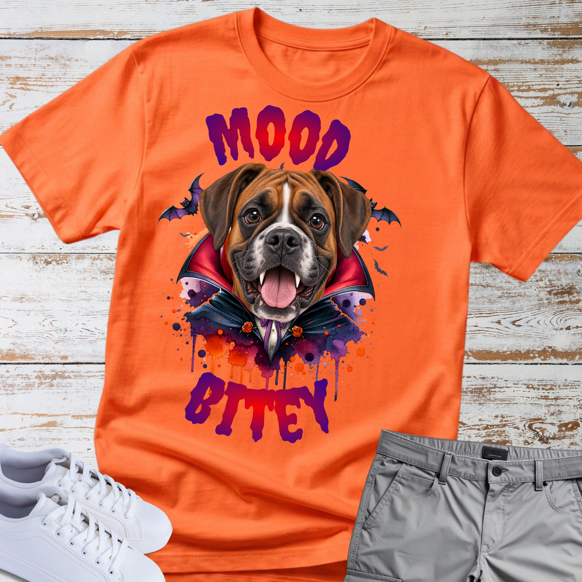 Halloween Boxer T-shirt | Mood Bitey 🧛‍♂️🐺