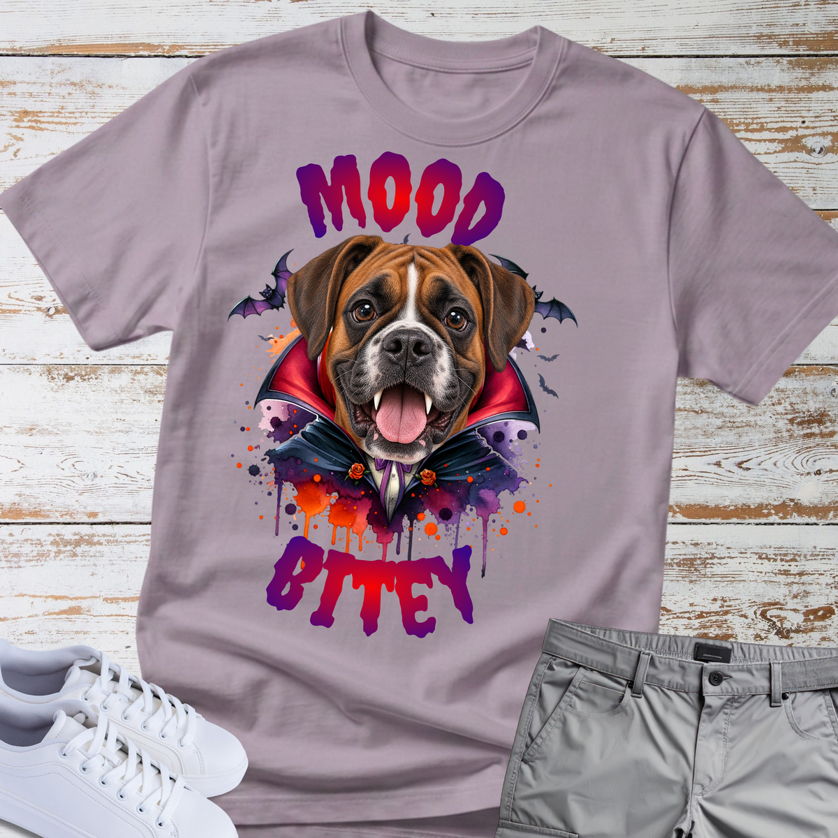 Halloween Boxer T-shirt | Mood Bitey 🧛‍♂️🐺