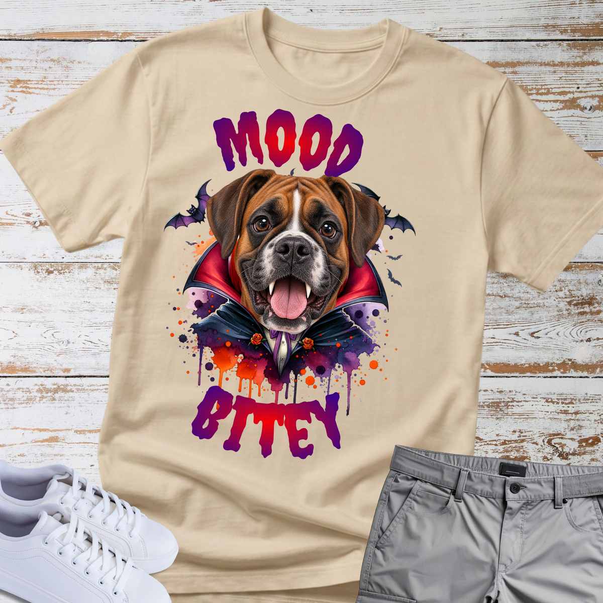 Halloween Boxer T-shirt | Mood Bitey 🧛‍♂️🐺