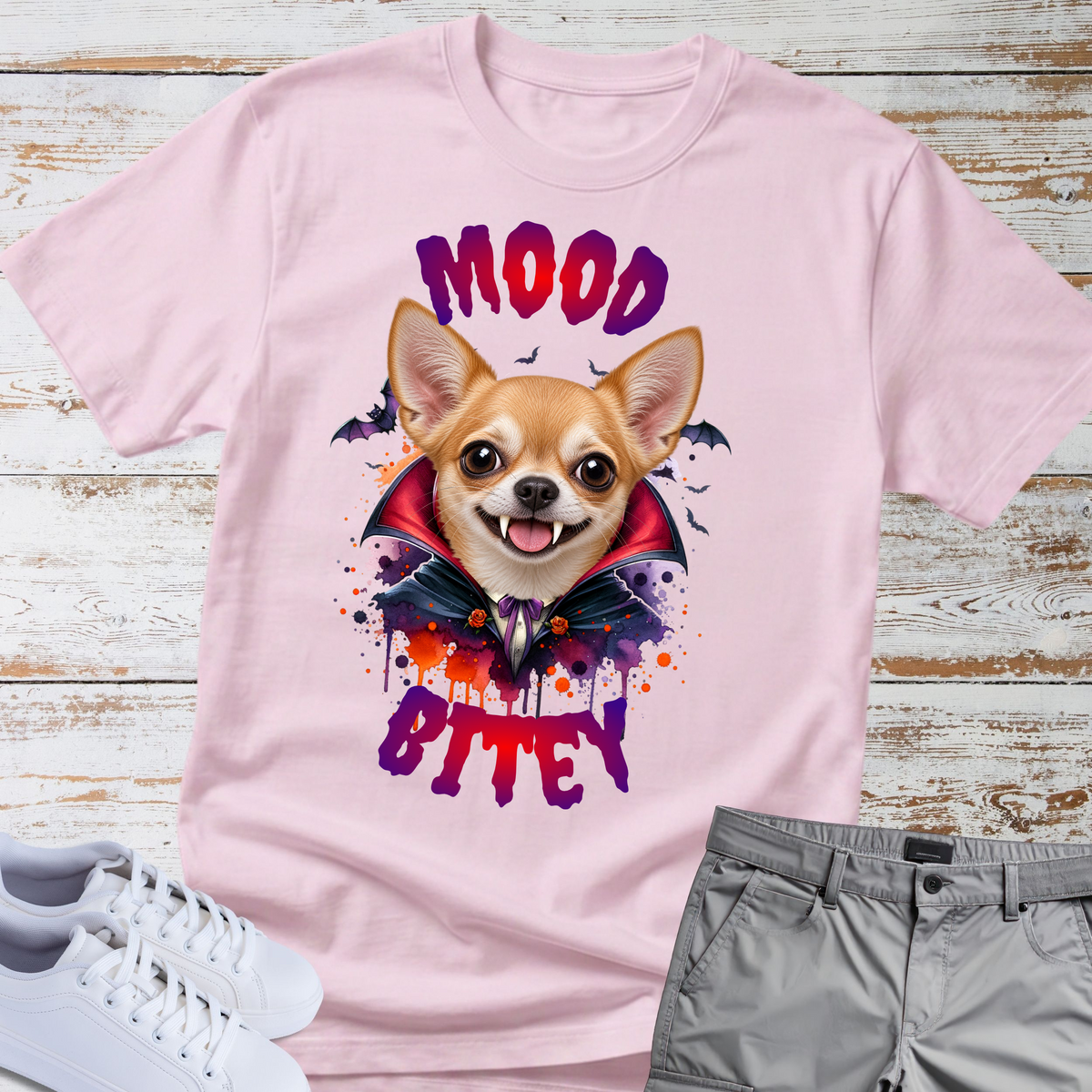 🧛‍♂️🐕 Mood Bitey — Chihuahua Halloween T-Shirt