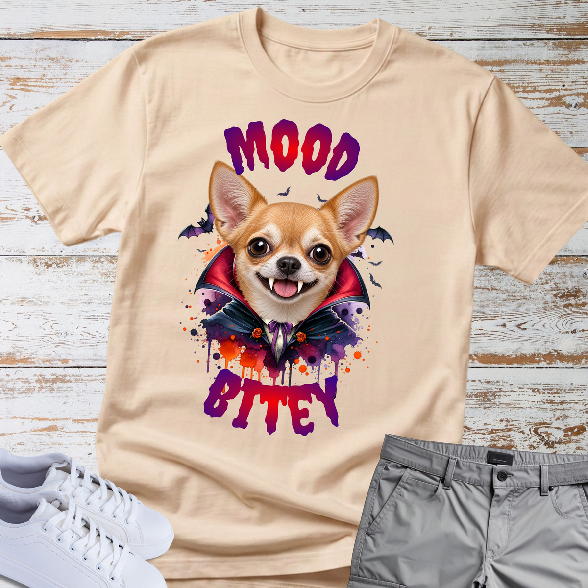 🧛‍♂️🐕 Mood Bitey — Chihuahua Halloween T-Shirt