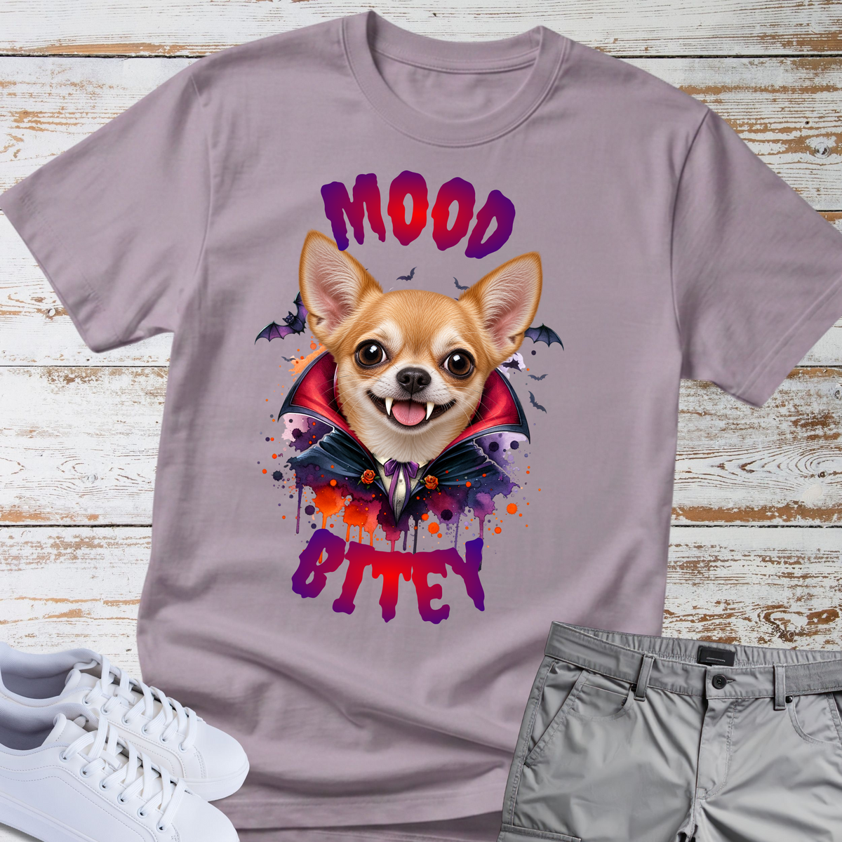 🧛‍♂️🐕 Mood Bitey — Chihuahua Halloween T-Shirt