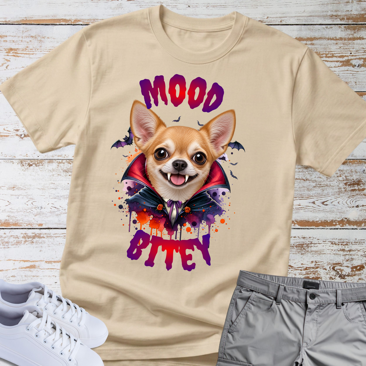 🧛‍♂️🐕 Mood Bitey — Chihuahua Halloween T-Shirt