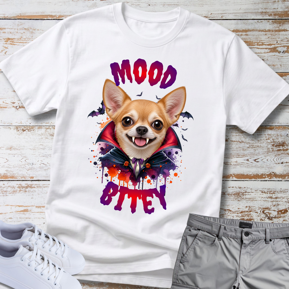 🧛‍♂️🐕 Mood Bitey — Chihuahua Halloween T-Shirt