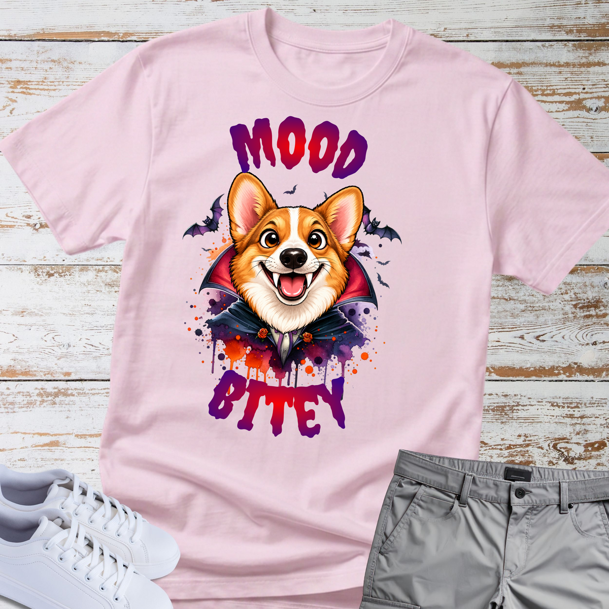 🧛‍♂️🐶 Mood Bitey — Corgi Halloween T-Shirt