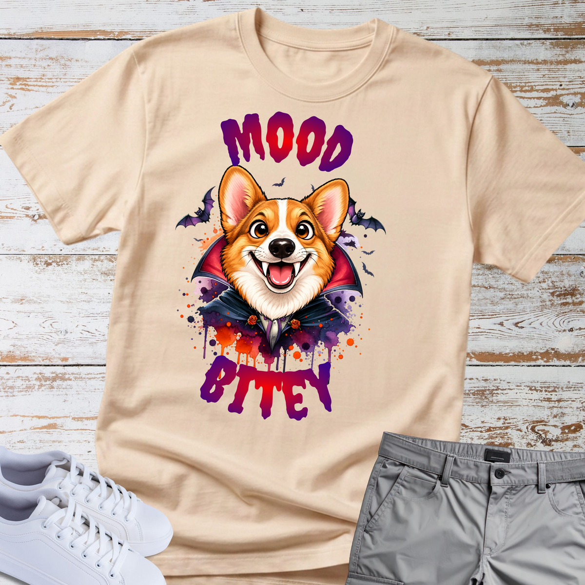 🧛‍♂️🐶 Mood Bitey — Corgi Halloween T-Shirt