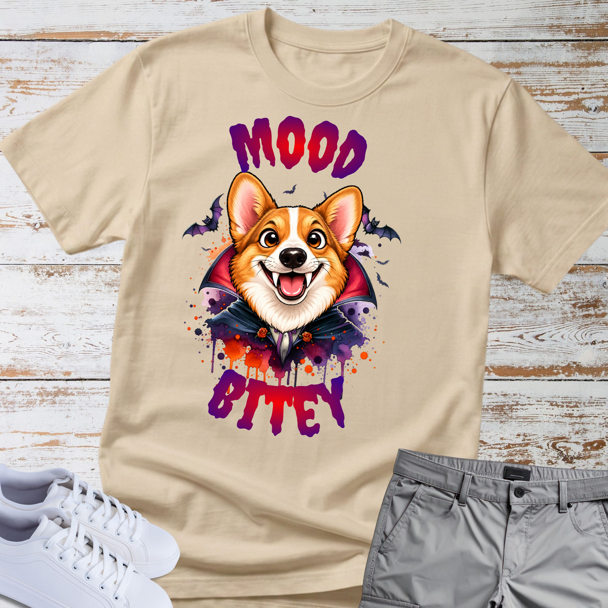 🧛‍♂️🐶 Mood Bitey — Corgi Halloween T-Shirt