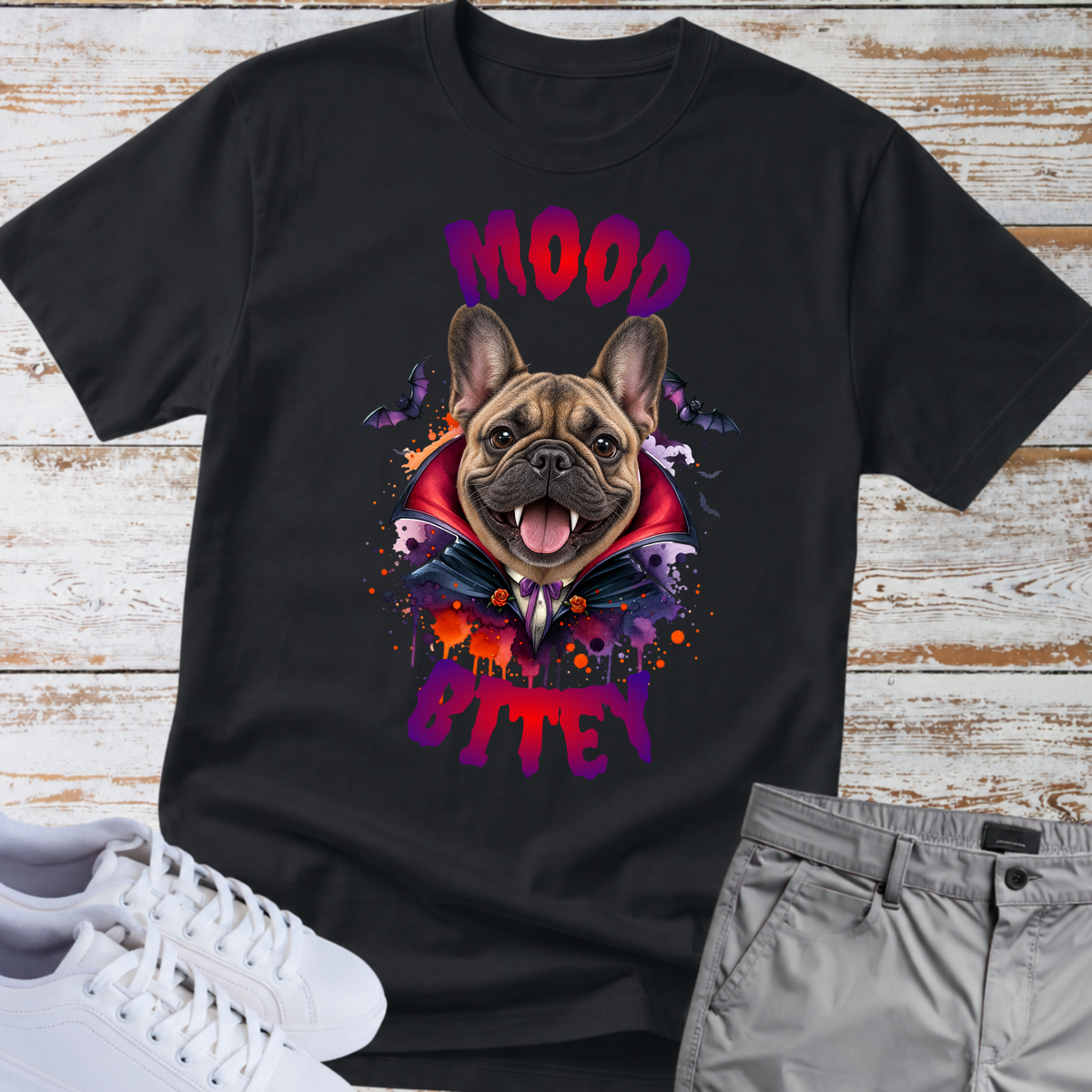Mood Bitey 🧛‍♂️🐾 French Bulldog Halloween T-shirt