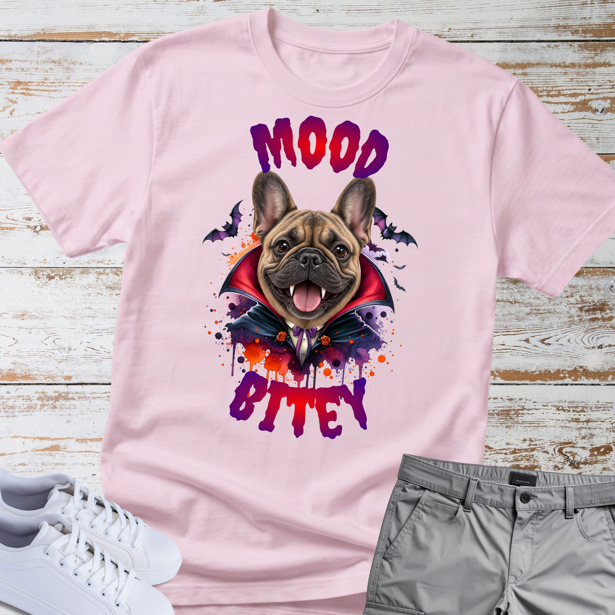 Mood Bitey 🧛‍♂️🐾 French Bulldog Halloween T-shirt