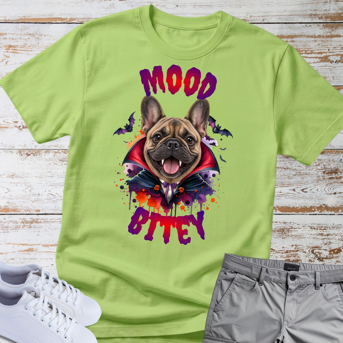 Mood Bitey 🧛‍♂️🐾 French Bulldog Halloween T-shirt
