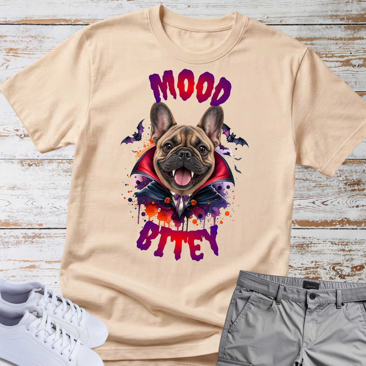 Mood Bitey 🧛‍♂️🐾 French Bulldog Halloween T-shirt