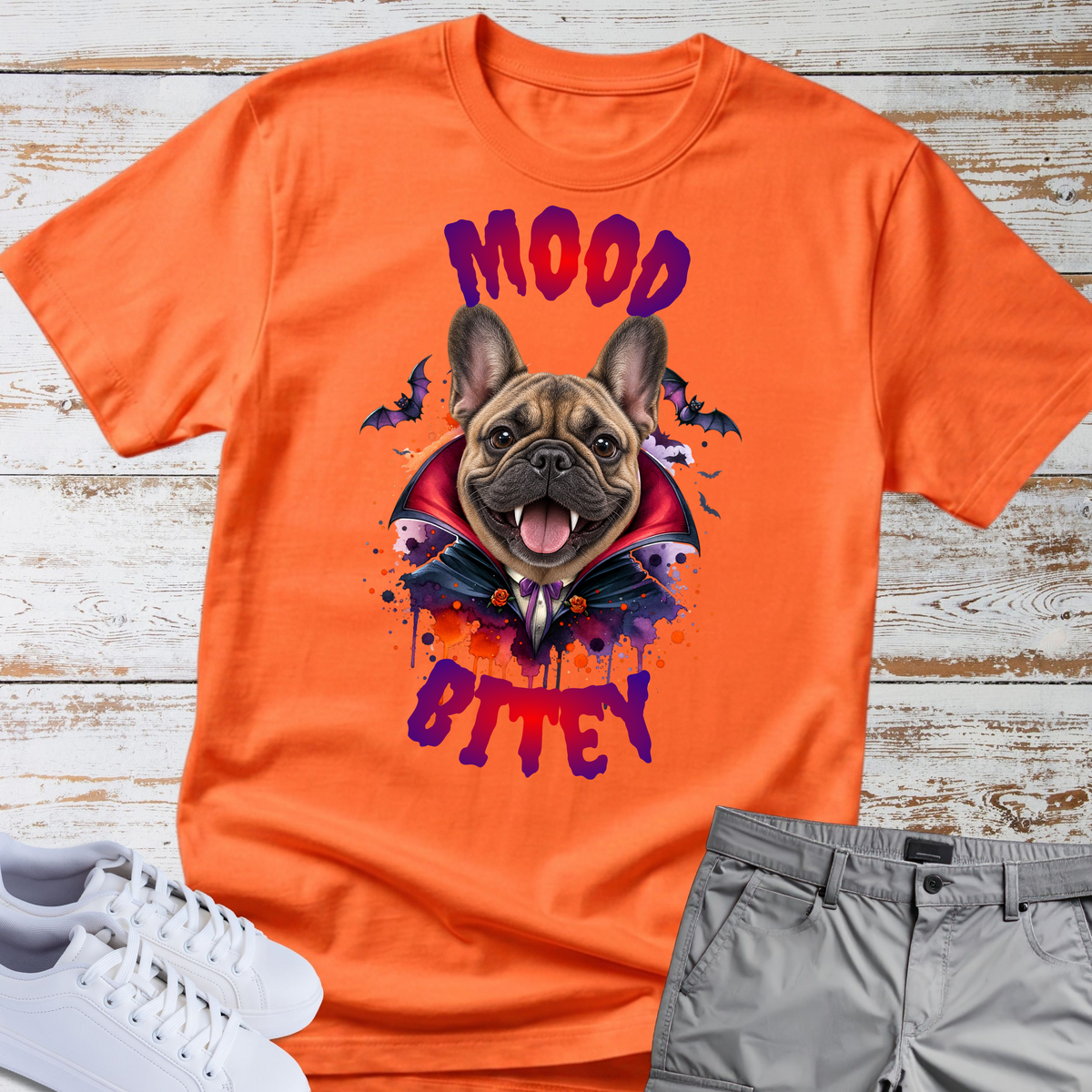 Mood Bitey 🧛‍♂️🐾 French Bulldog Halloween T-shirt