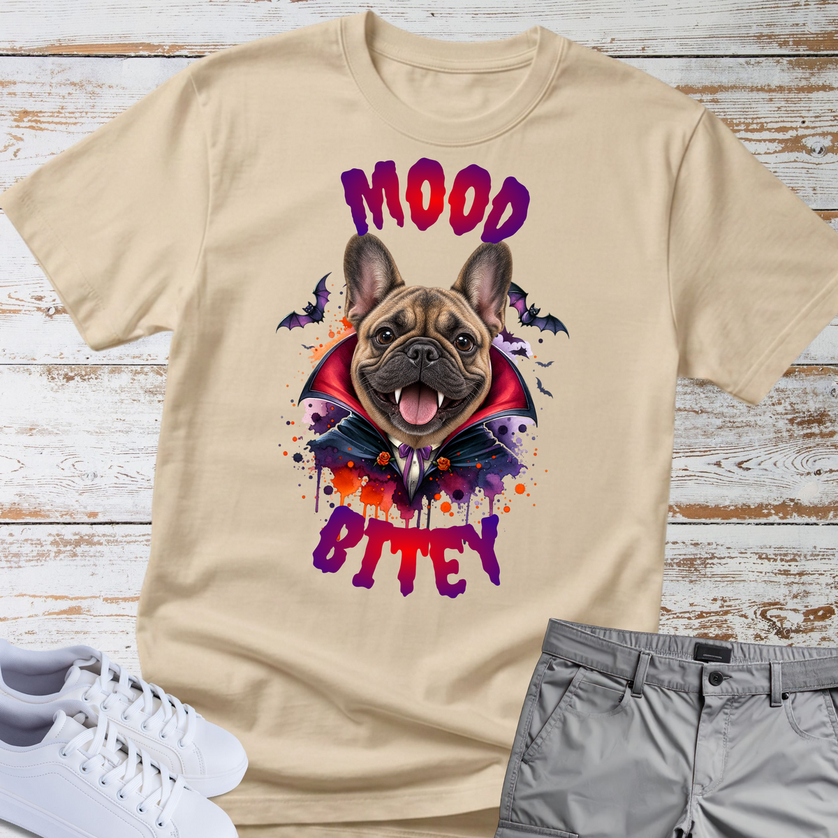 Mood Bitey 🧛‍♂️🐾 French Bulldog Halloween T-shirt