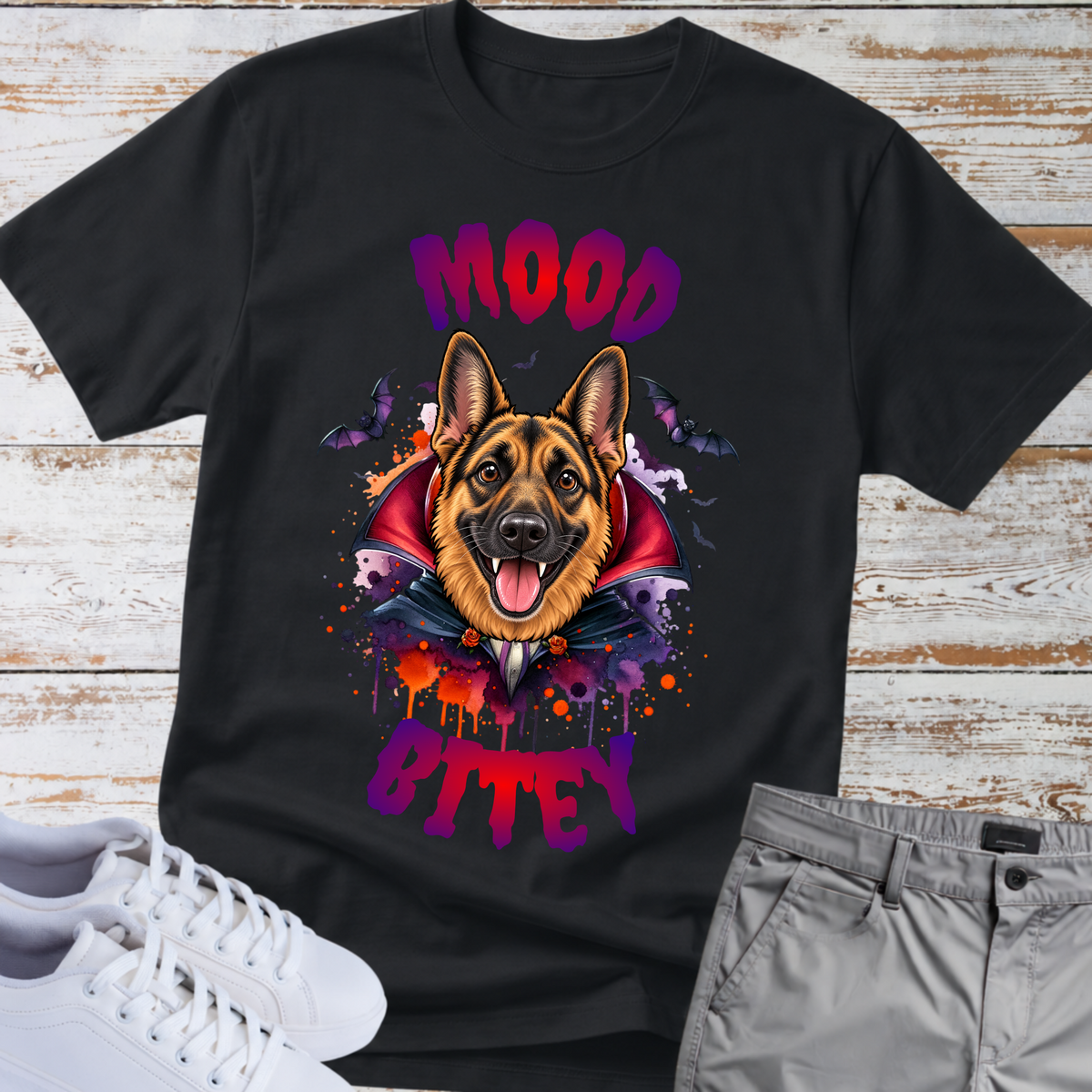 Mood Bitey 🧛‍♂️🐺| Halloween German Shepherd T-shirt