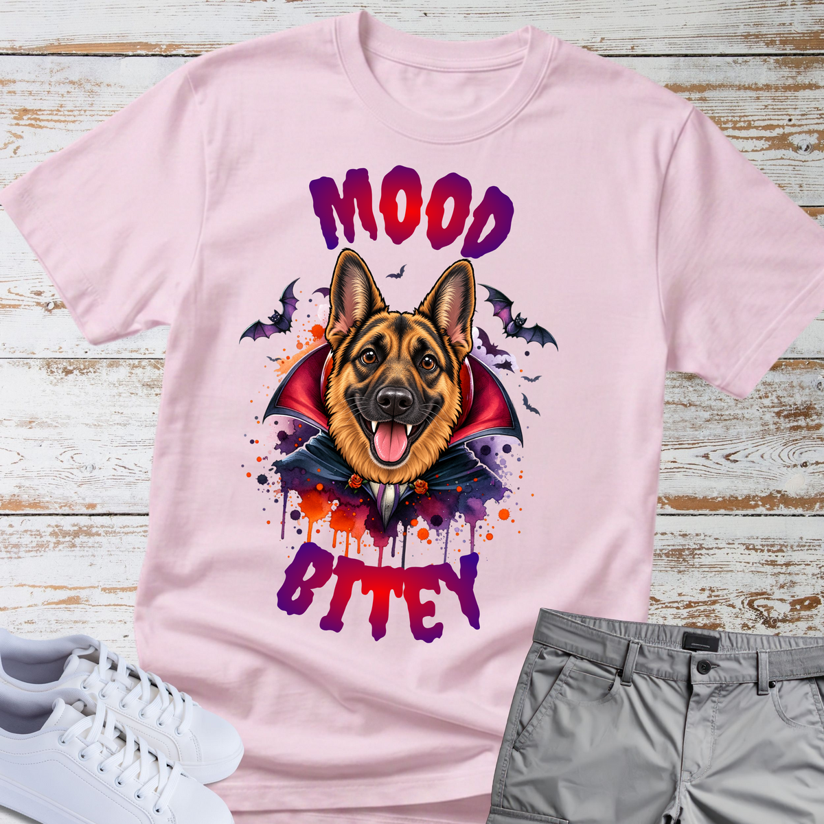 Mood Bitey 🧛‍♂️🐺| Halloween German Shepherd T-shirt