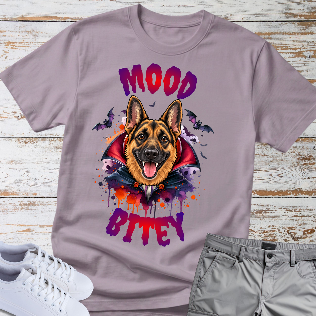 Mood Bitey 🧛‍♂️🐺| Halloween German Shepherd T-shirt