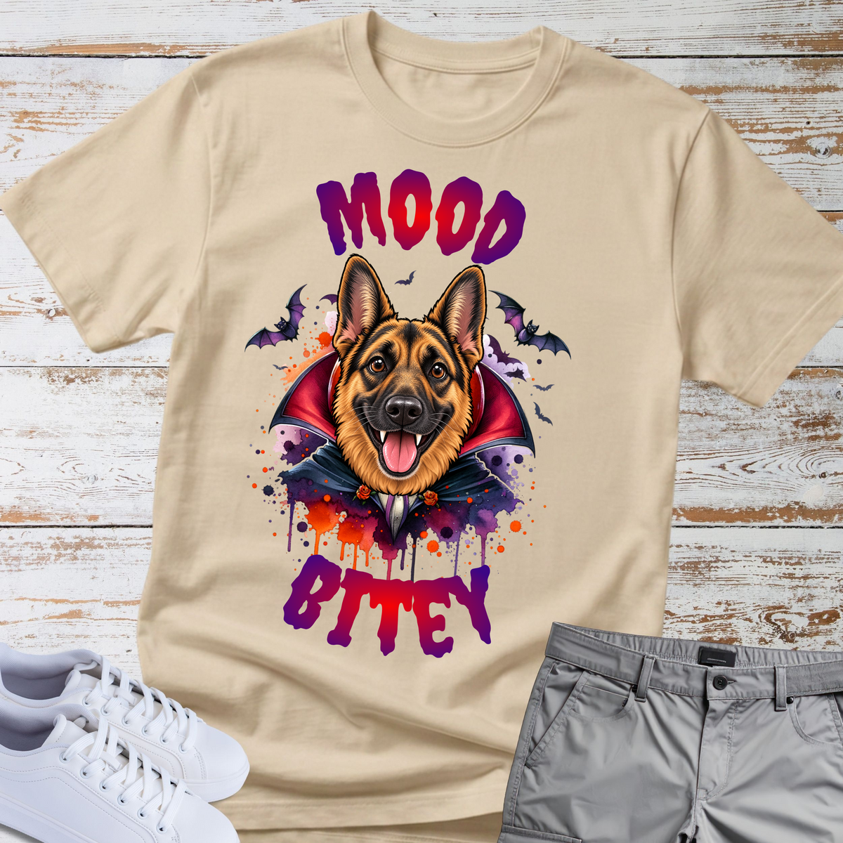 Mood Bitey 🧛‍♂️🐺| Halloween German Shepherd T-shirt