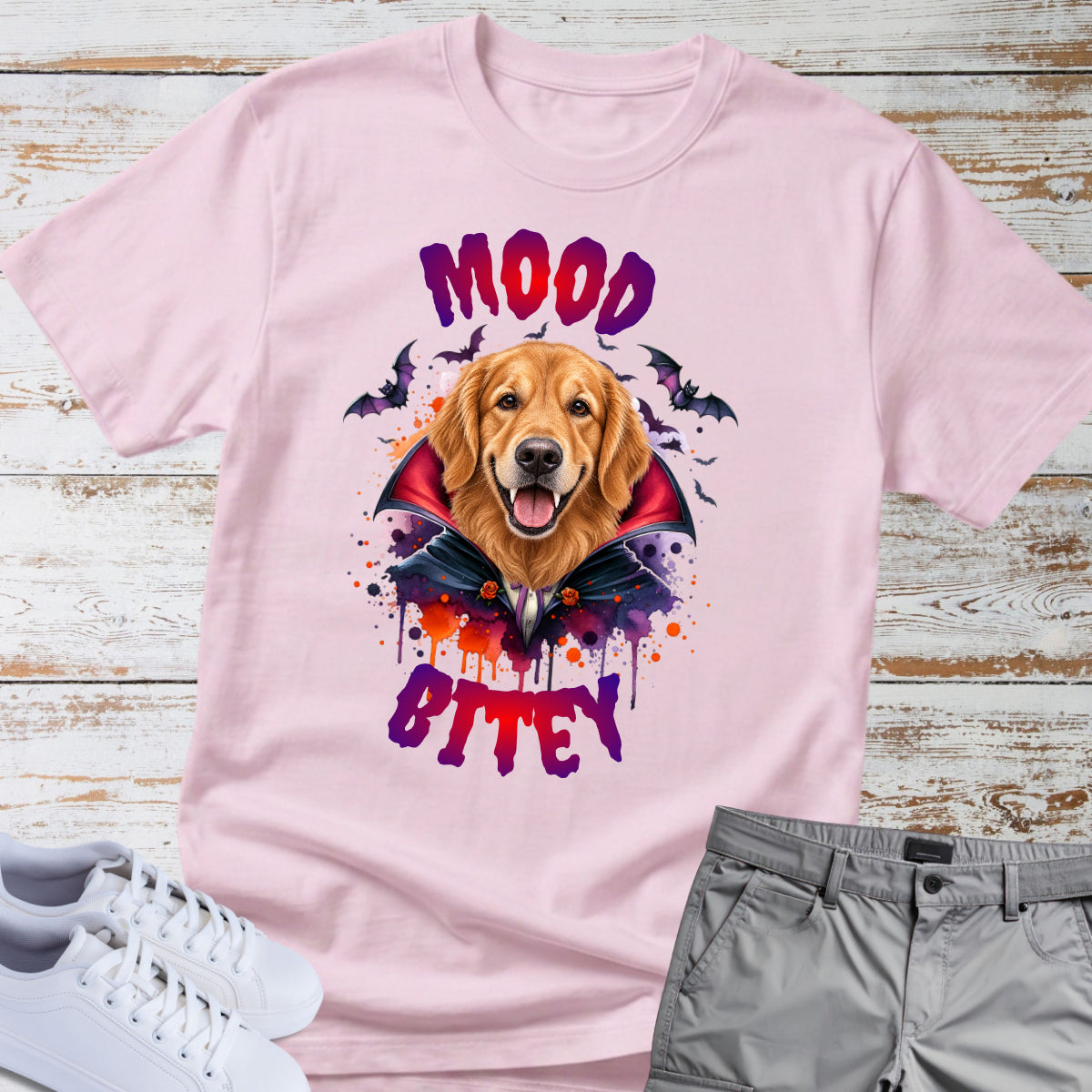 Mood Bitey 🧛‍♂️🐕 Golden Retriever Halloween T-shirt