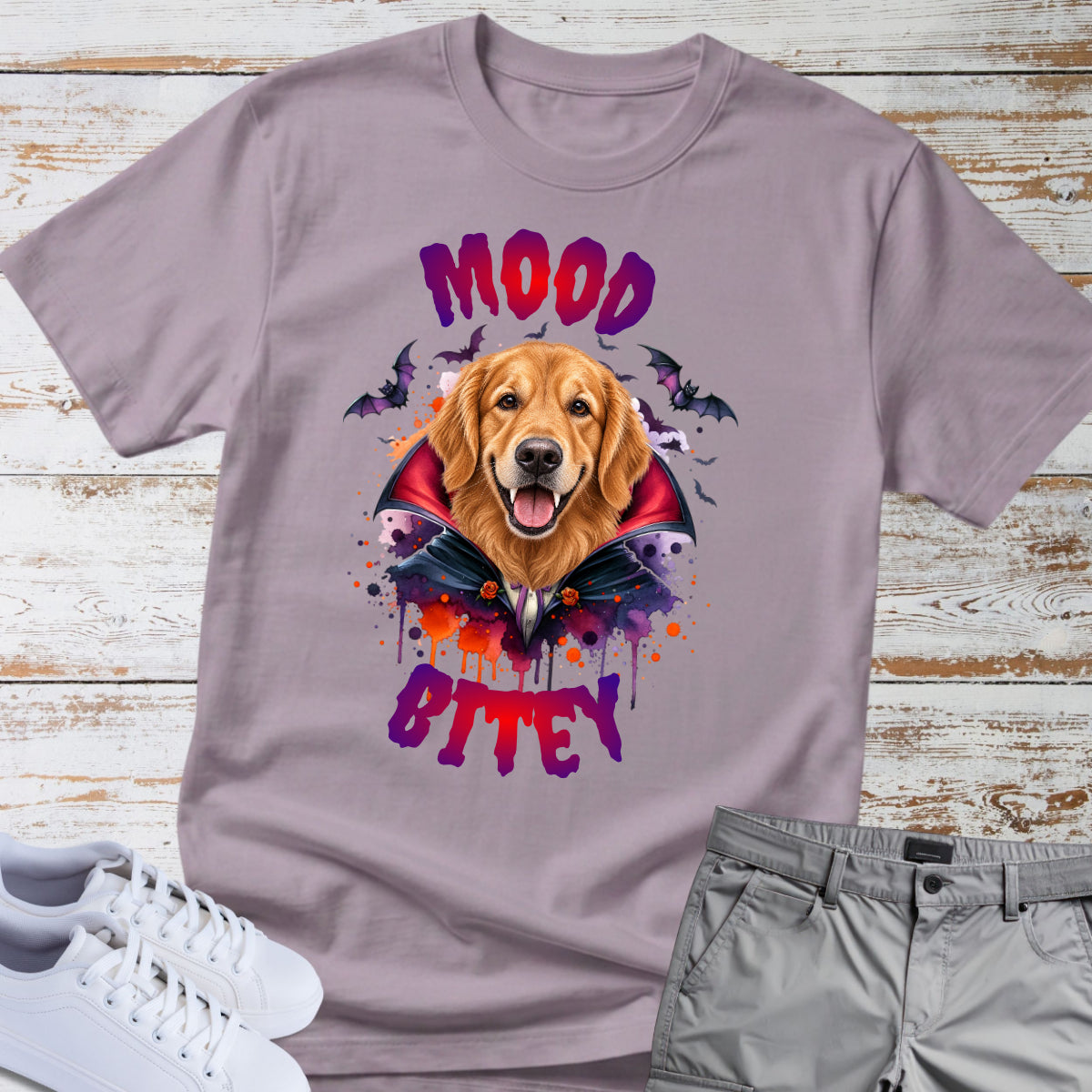 Mood Bitey 🧛‍♂️🐕 Golden Retriever Halloween T-shirt