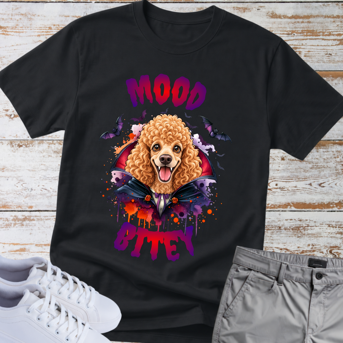 🧛‍♂️🐩 Mood Bitey — Poodle Halloween T-Shirt