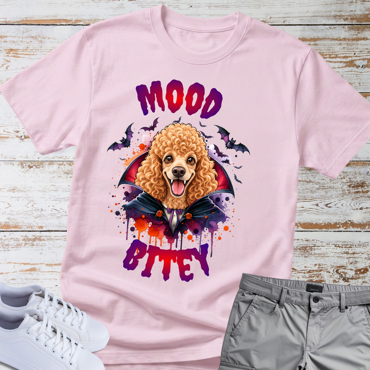 🧛‍♂️🐩 Mood Bitey — Poodle Halloween T-Shirt