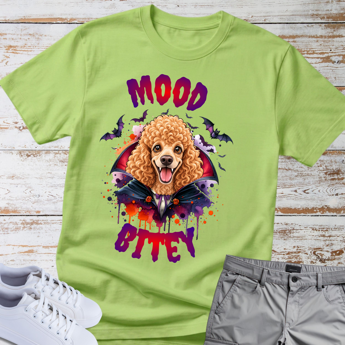 🧛‍♂️🐩 Mood Bitey — Poodle Halloween T-Shirt