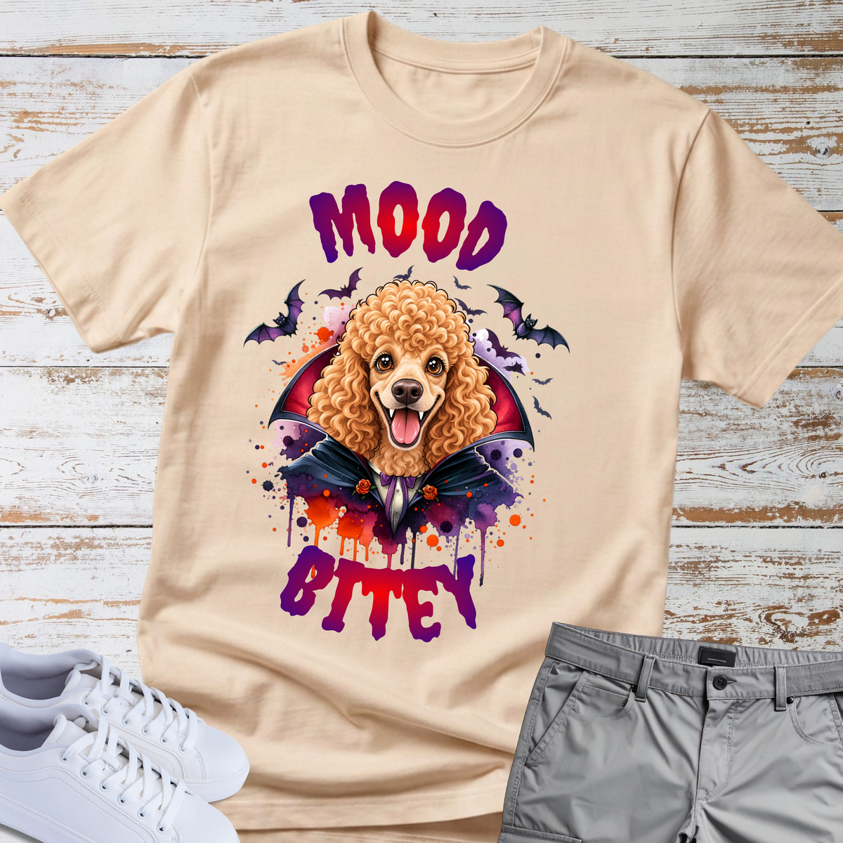 🧛‍♂️🐩 Mood Bitey — Poodle Halloween T-Shirt