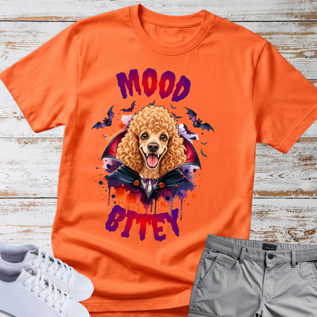 🧛‍♂️🐩 Mood Bitey — Poodle Halloween T-Shirt