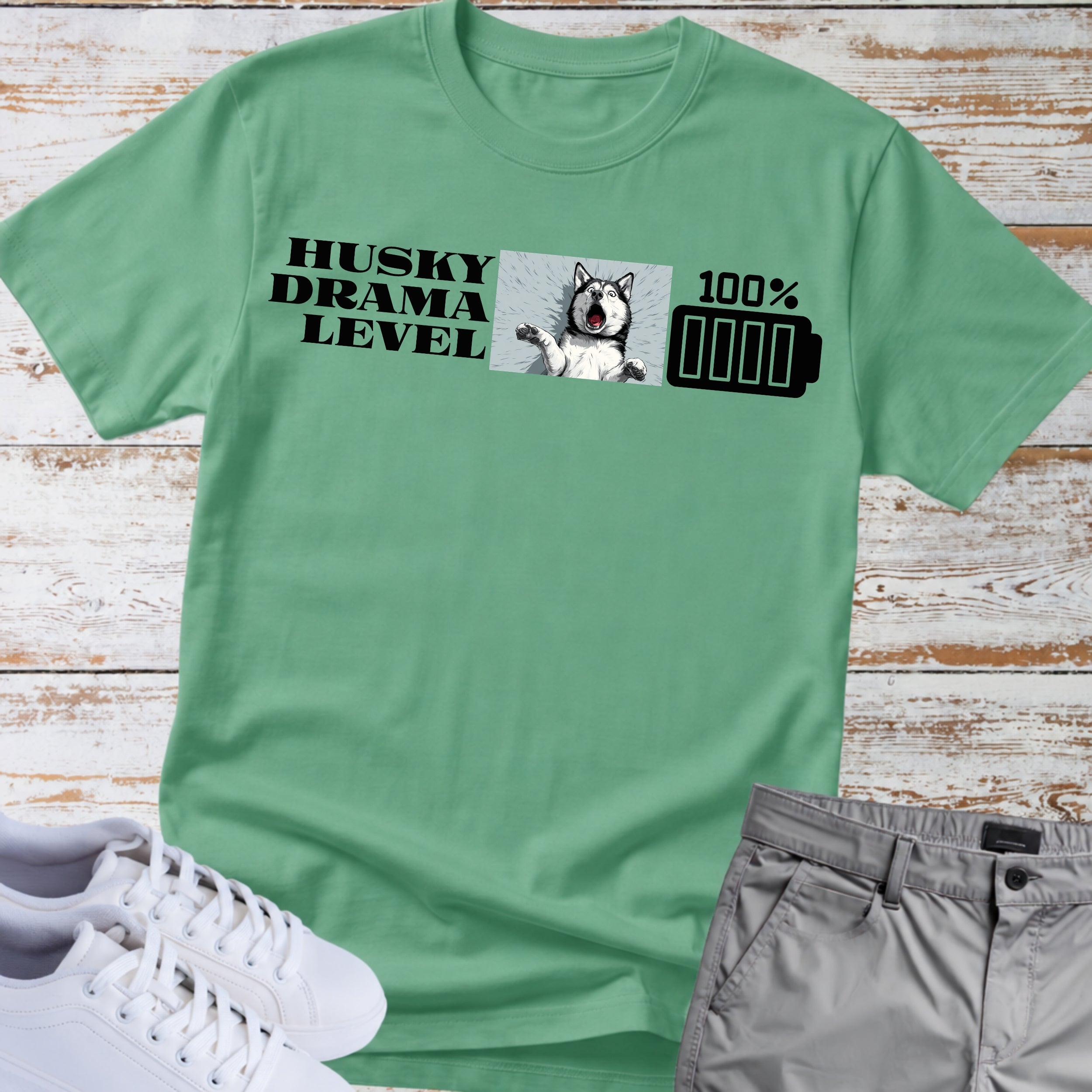 Husky Drama Level: 100% Siberian Husky T-Shirt