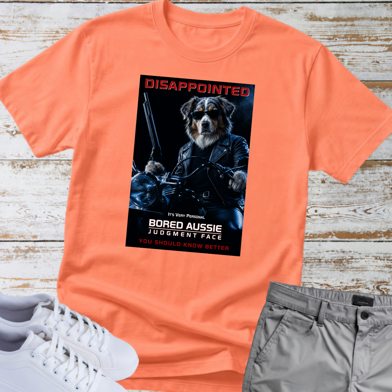 Disappointed Bored Aussie Dog "Judgment Face" T-Shirt
